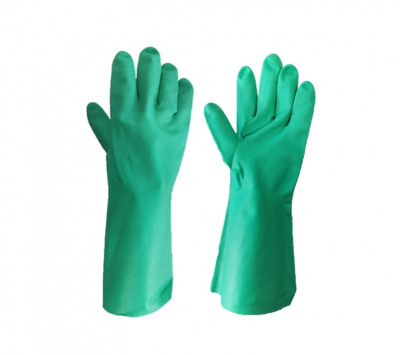 ถุงมือยางไนไตรสีเขียว