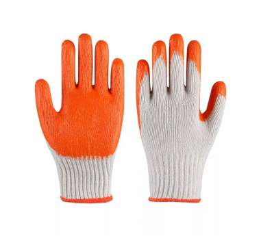 ถุงมือผ้าเคลือบยางสีส้ม 0